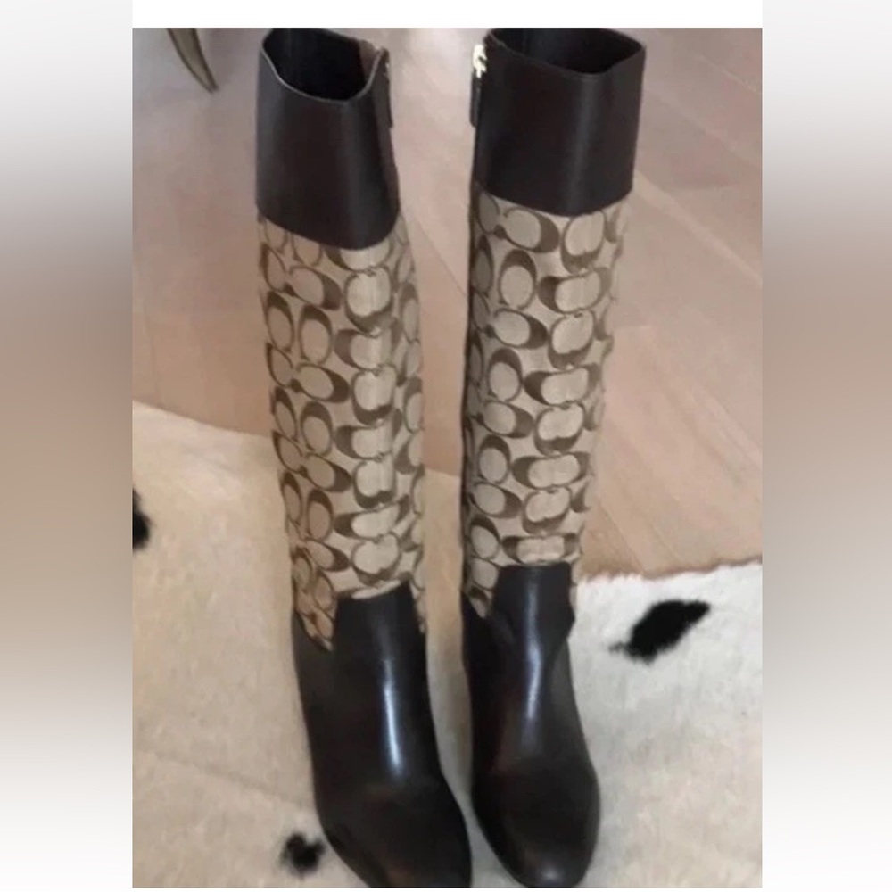 Coach Martta Tall Boots Womens Size 7B Signature NWT MSRP $498 - Picture 3 of 6